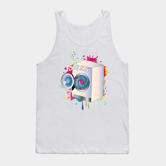 Graffiti style washing machine with colored laundry Tank Top by Kisho